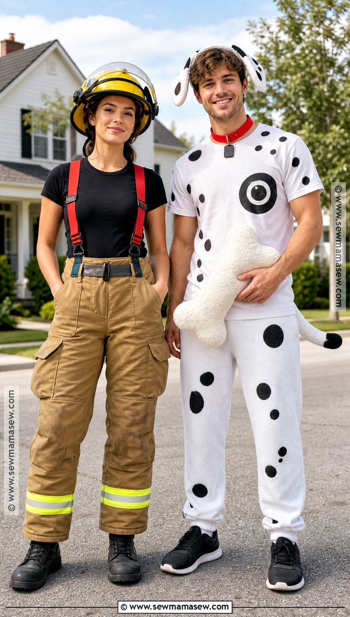 Reverse Firewoman And Dalmatian Costume - 30 Fireman And Dalmatian Costume Ideas for Couples