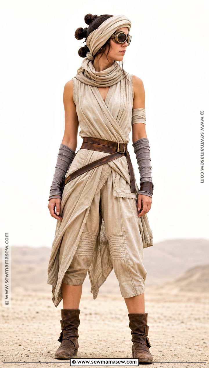 Rey Costume With Goggles And Head Wrap - 30 Rey Costume Ideas