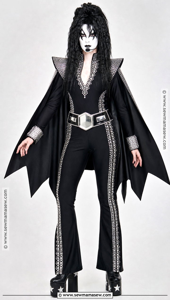 Rhinestone Demon Jumpsuit Kiss Costume - 30 Kiss Costume Ideas for Women
