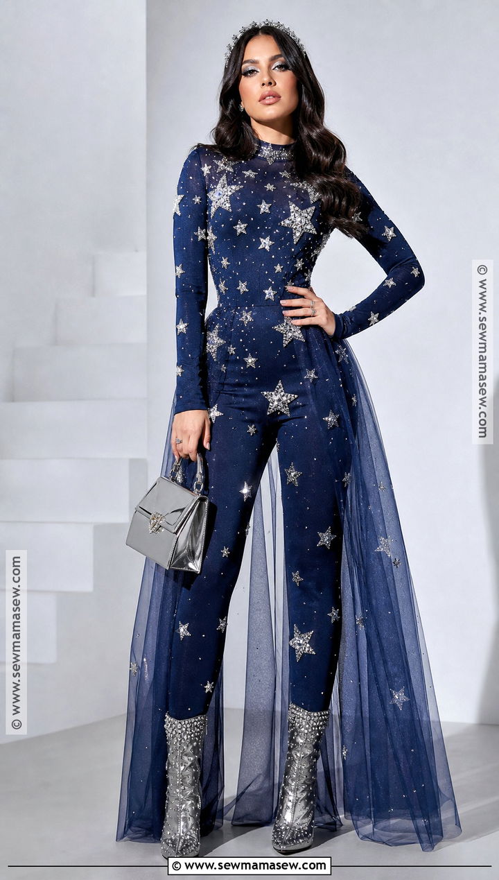 Rhinestone Star Costume With Glam Makeup - 35 star costume ideas