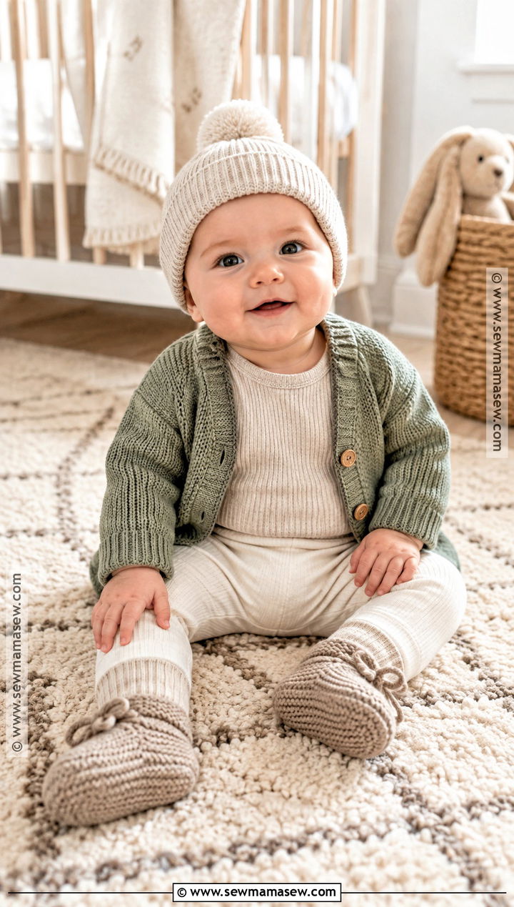 Ribbed Bodysuit And Cardigan Fall Baby Outfit - 15 Cozy Fall Baby Outfits
