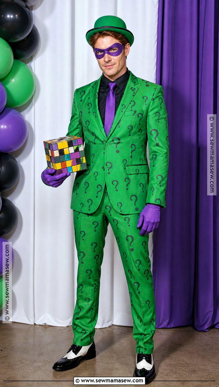 Riddler Costume With Green Suit - 30 dc characters costumes
