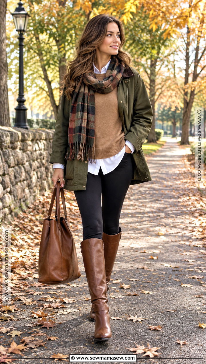 Riding Boots With Leggings And Barn Jacket - 15 boots fall 2026 outfit