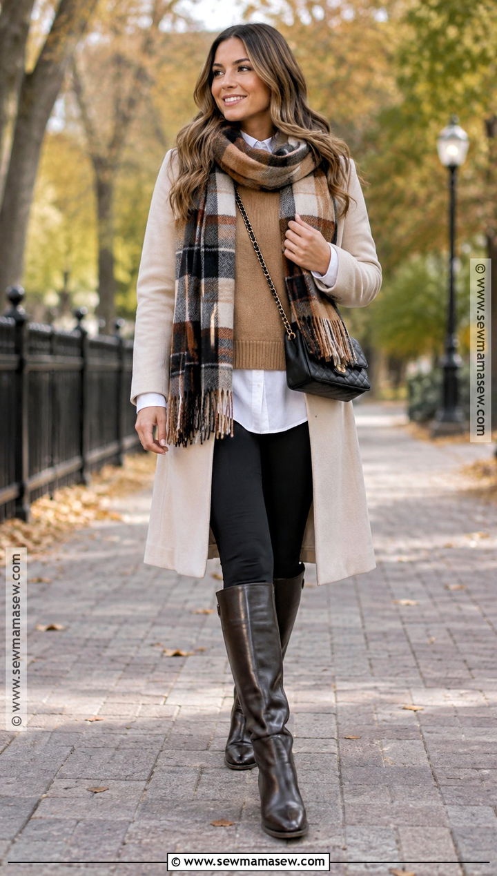 Riding Knee High Boots With Leggings - 20 knee boots outfit fall