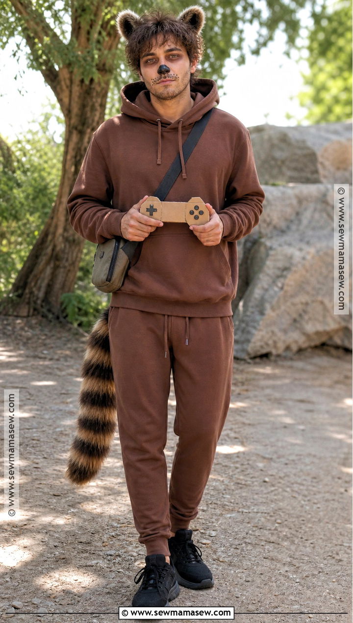 Rigby Costume With Brown Hoodie - 30 Cartoon Network Costumes