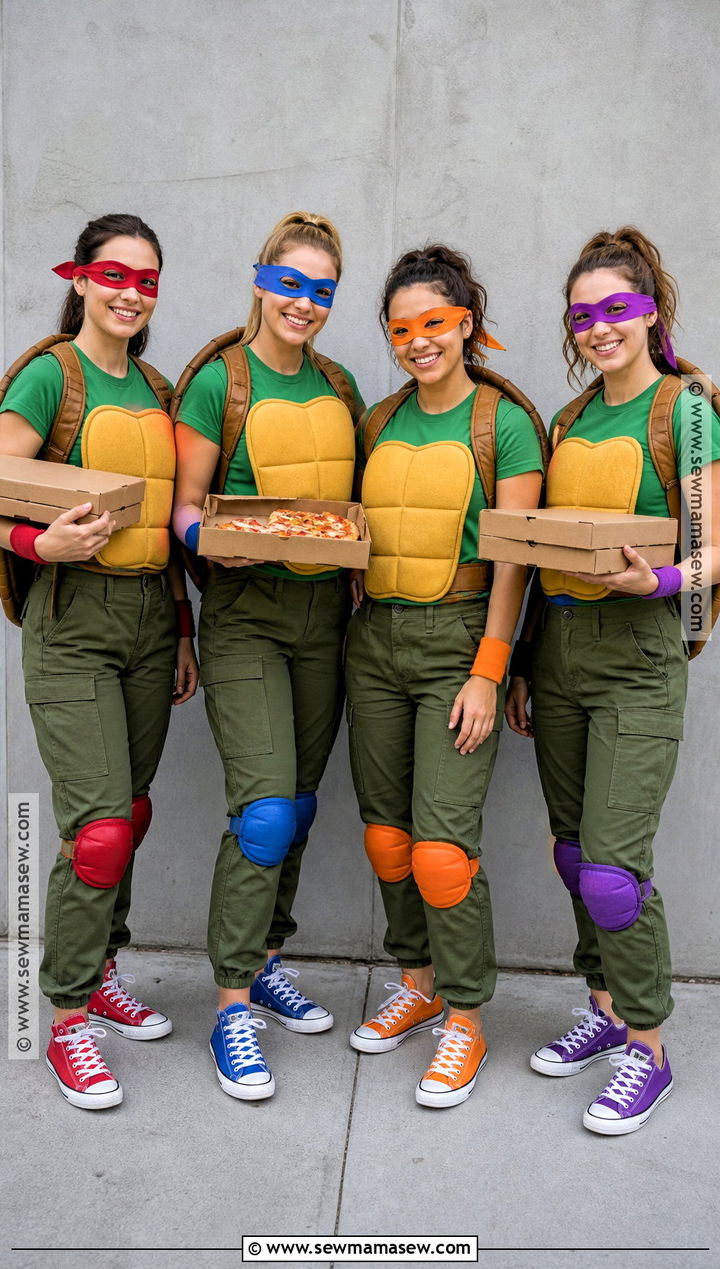 Rihanna Ninja Turtles Group Costume - 30 iconic celebrity halloween costumes