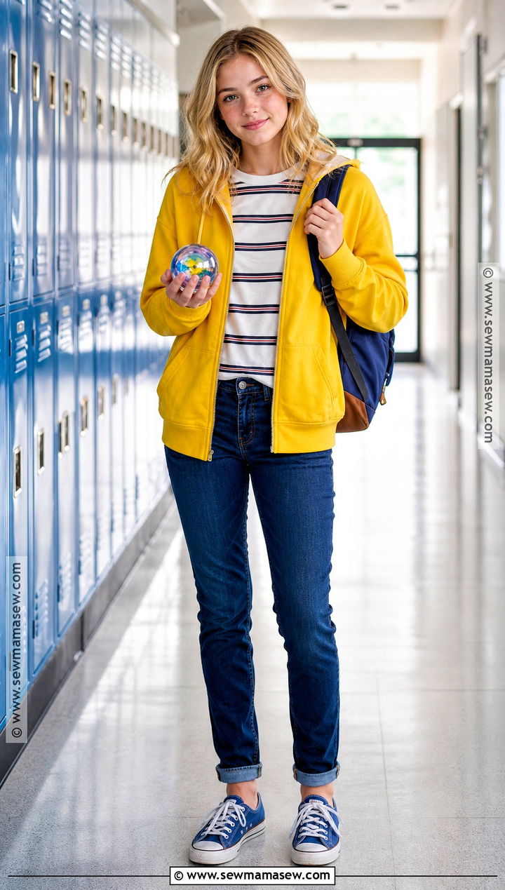 Riley Yellow Hoodie Costume - 30 Inside Out Characters Costumes