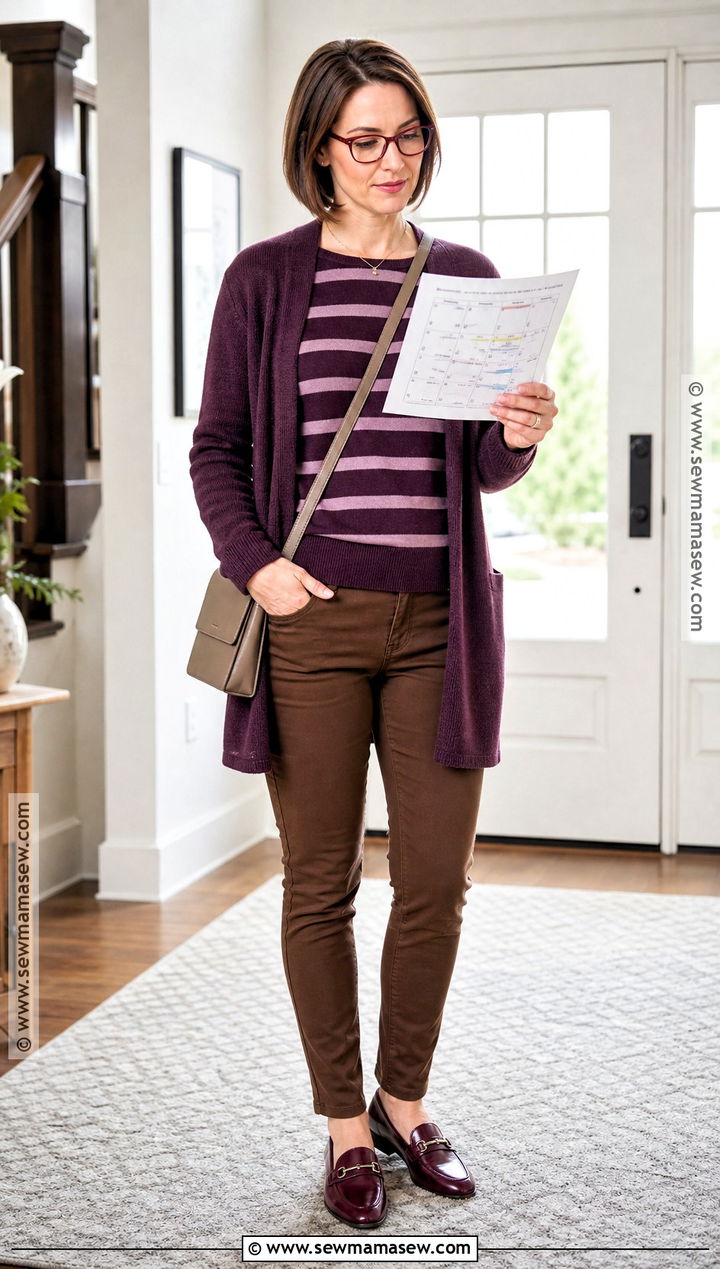 Rileys Mom Costume With Striped Sweater - 30 Inside Out Characters Costumes