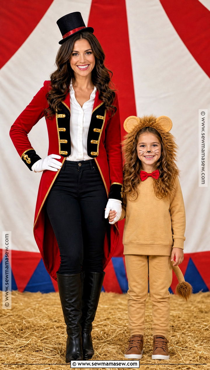 Ringmaster And Circus Lion Costume - 30 mom daughter halloween costumes