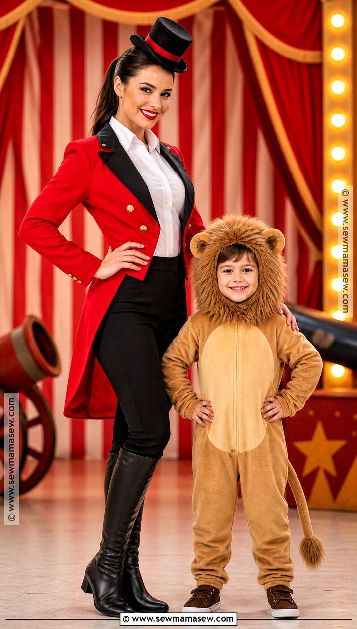 Ringmaster And Circus Lion Costume - 35 mommy and me halloween costumes