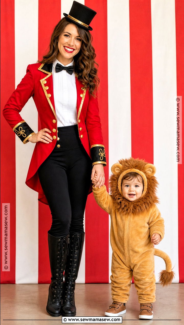 Ringmaster And Circus Lion Costume - 30 Mom And Toddler Halloween Costumes