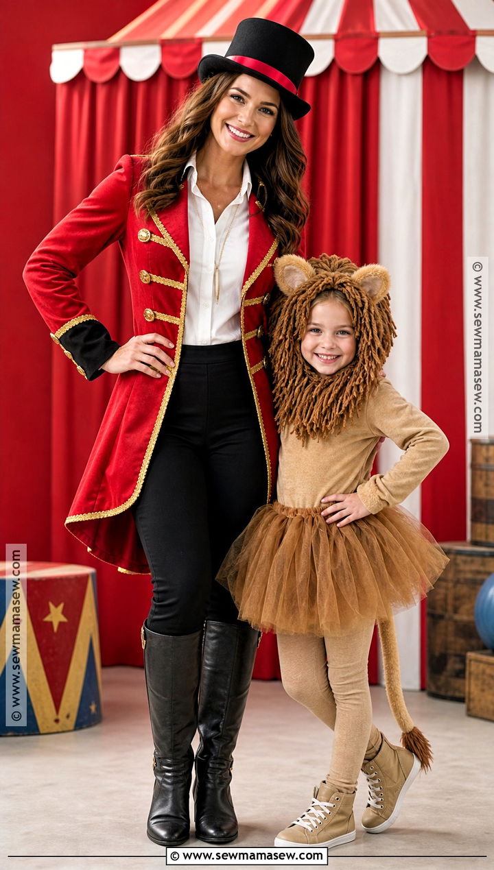 Ringmaster And Circus Lion Costumes - 30 mom and daughter costumes