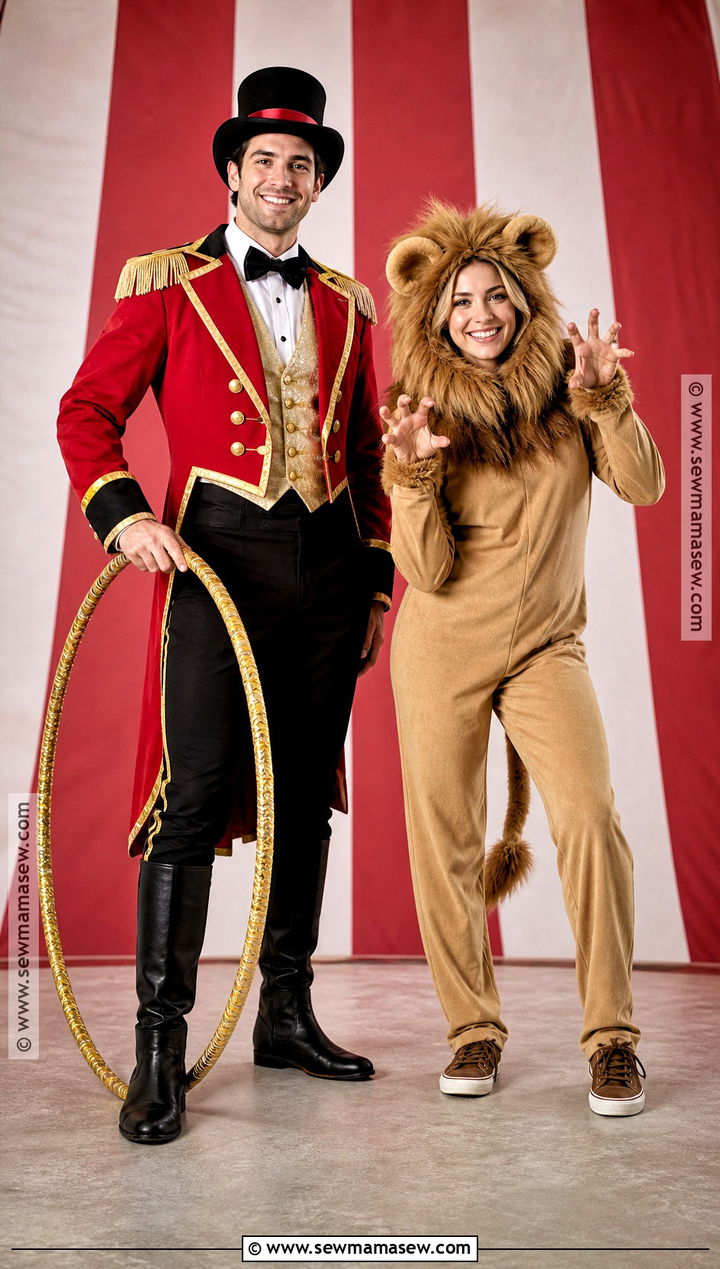 Ringmaster And Circus Lion Duo Costume - 40 duo halloween costumes unique