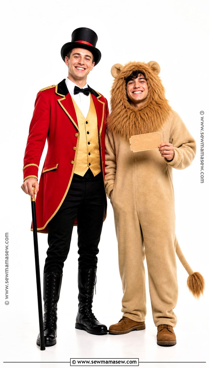 Ringmaster And Circus Lion Duo Costume - 50 halloween costumes duo