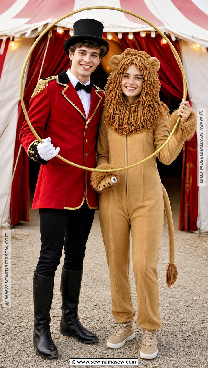 Ringmaster And Lion Couple Circus Costume - 30 circus costumes