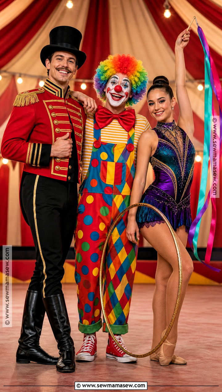 Ringmaster Clown And Acrobat Costume - 45 3 person halloween costume ideas