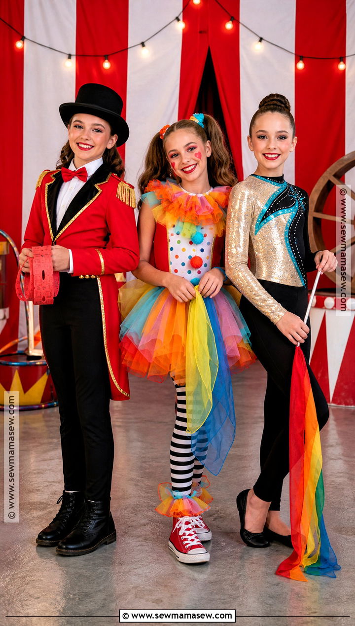 Ringmaster Clown And Acrobat Costume - 30 3 girls halloween costumes