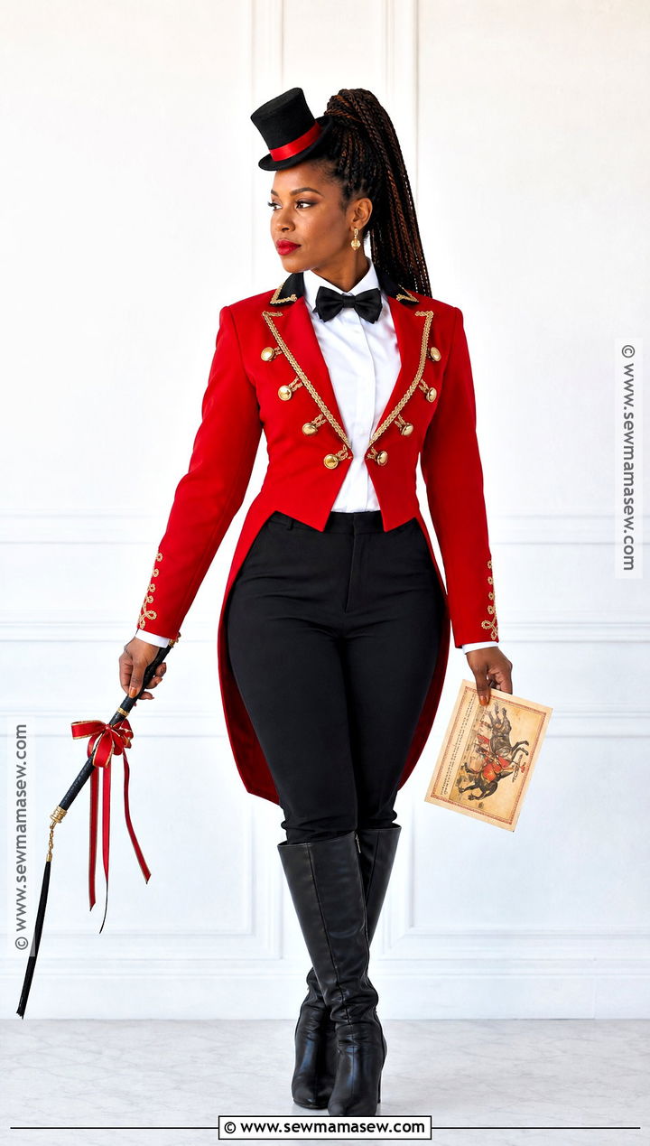 Ringmaster Halloween Costume With Red Jacket - 45 halloween costumes for black women
