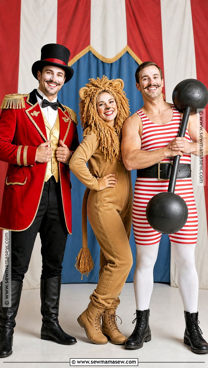 Ringmaster Lion And Strongman Costume - 35 3 People Costume Ideas