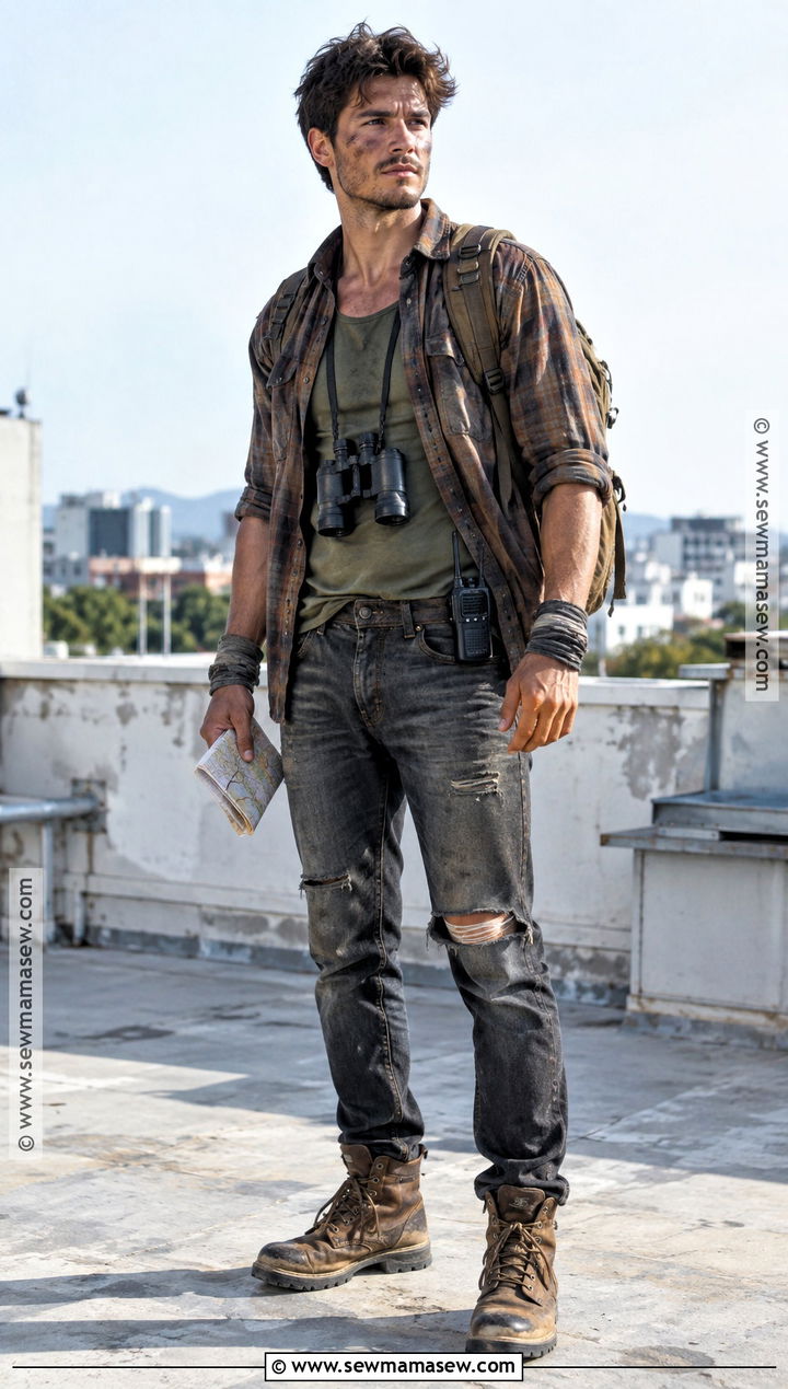 Ripped Denim Scout Outfit - 30 Zombie Apocalypse Aesthetic Outfits