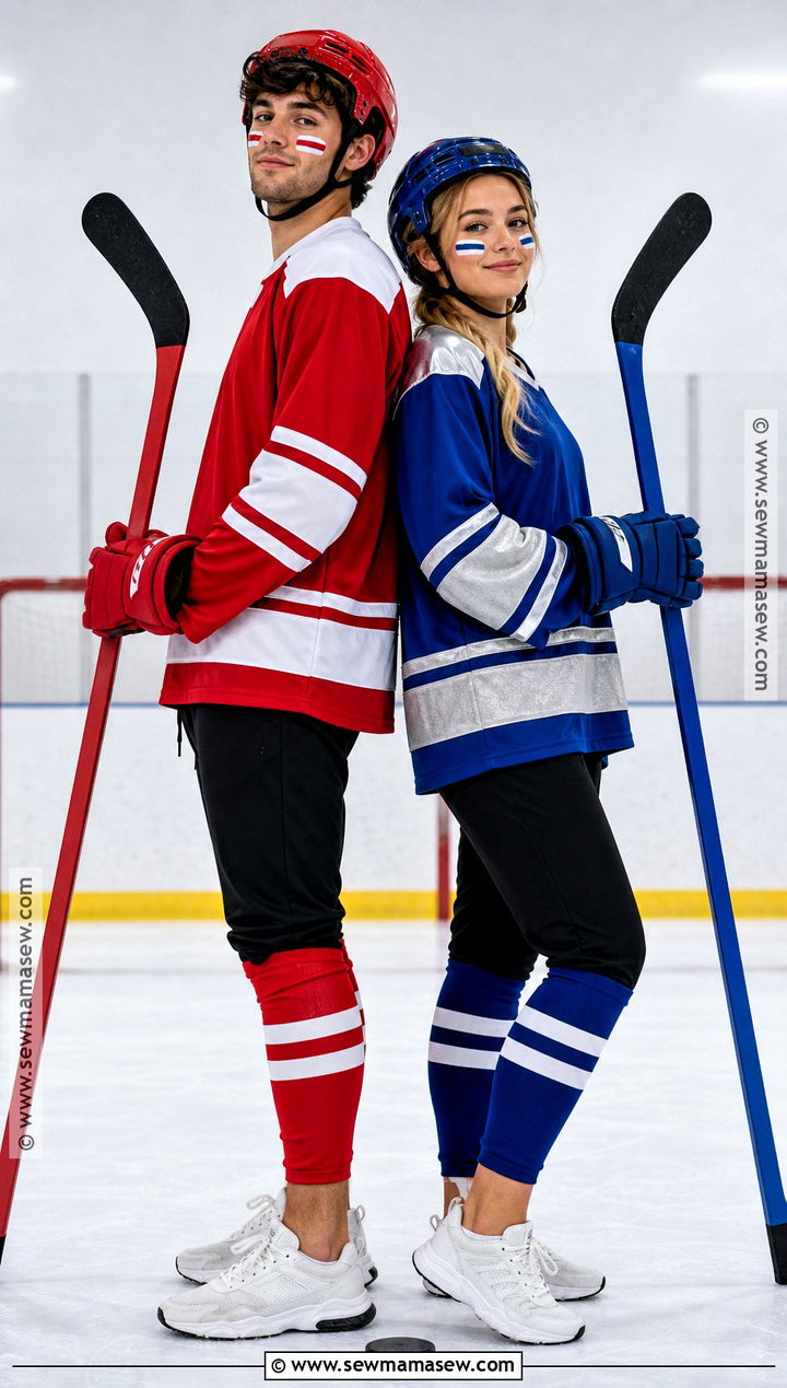 Rival Hockey Players Couple Costume - 30 hockey player costume ideas