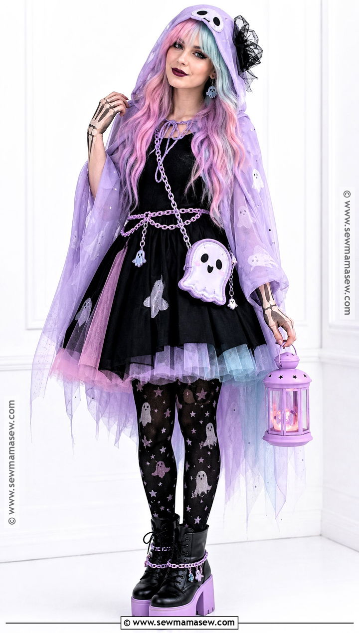 River Styxx Costume With Pastel Hooded Dress - 50 monster high costume ideas