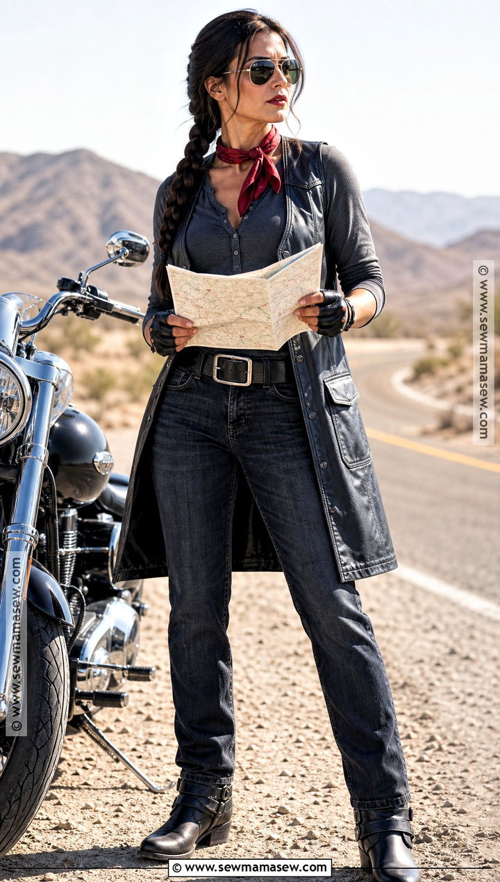Road Captain Biker Girl Costume - 30 biker girl halloween costume ideas