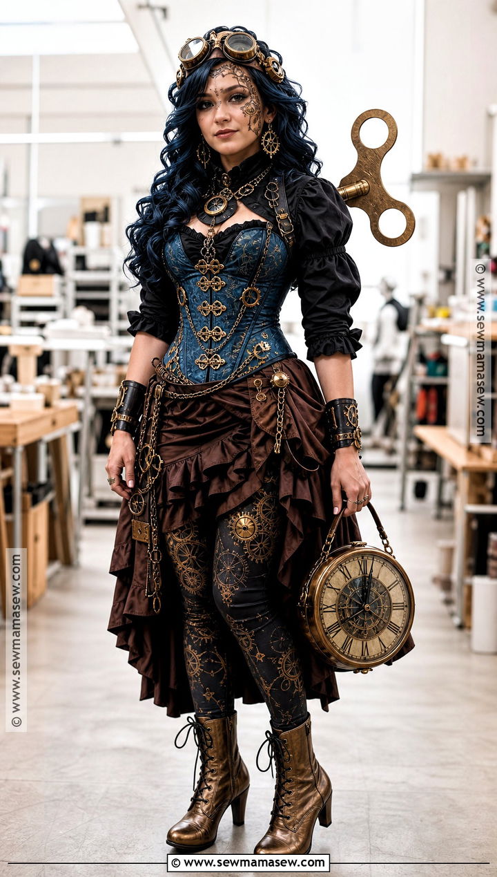 Robecca Steam Costume With Blue Corset - 35 Monster High Dolls Costume Ideas