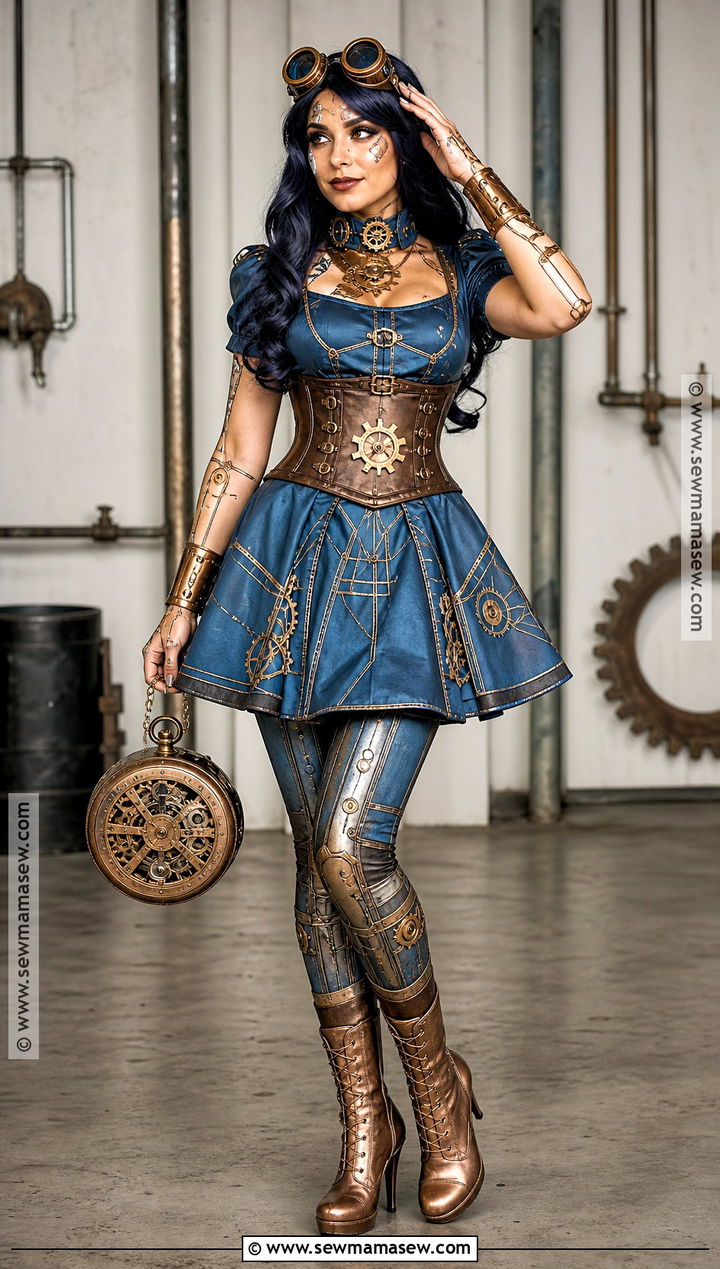 Robecca Steam Costume With Blue Steampunk Dress - 40 monster high costumes