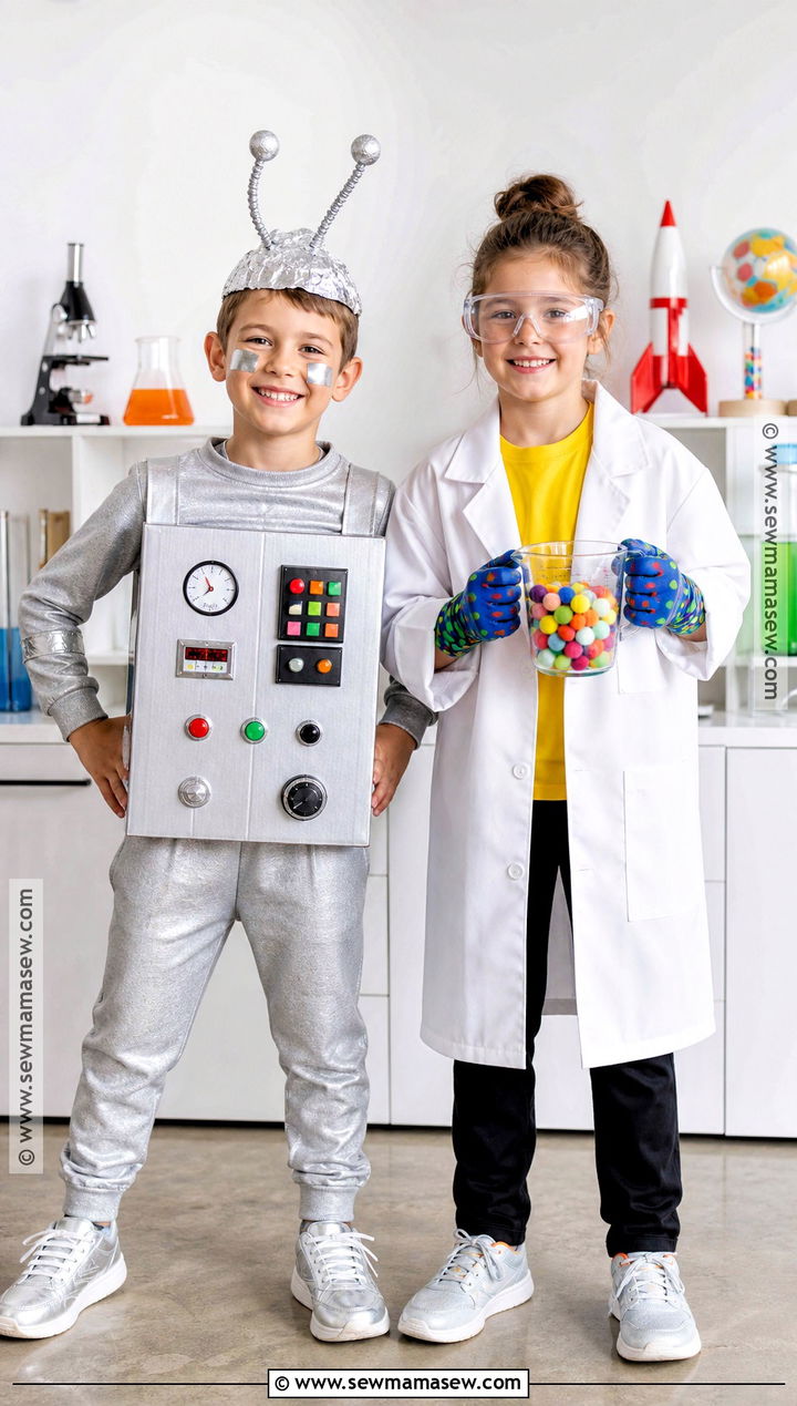 Robot And Scientist Costume - 30 brother sister halloween costumes for kids