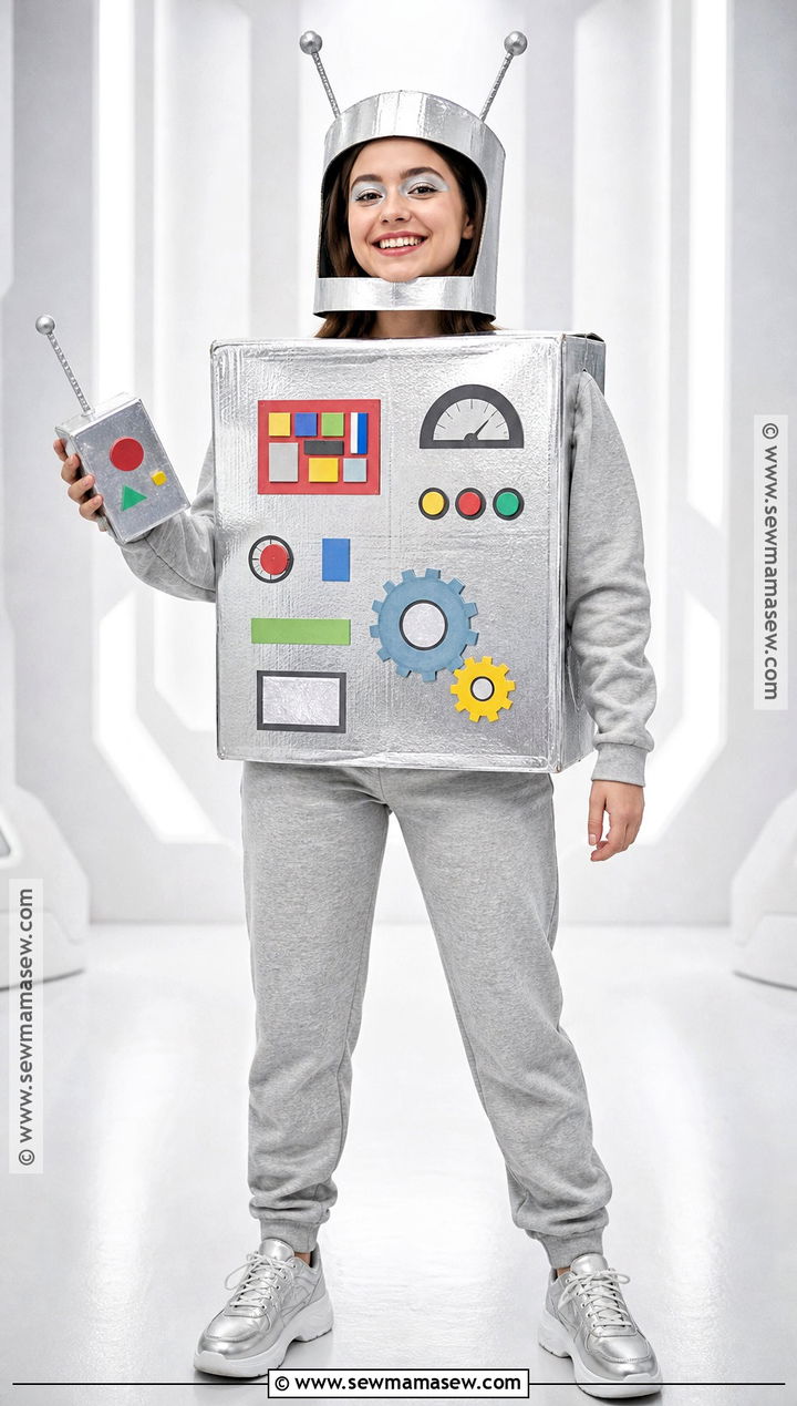 Robot Costume With Cardboard Boxes - 30 at home costume ideas