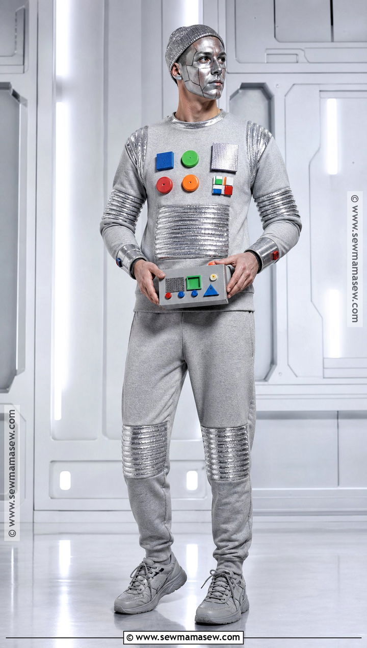 Robot Costume With Silver Clothes - 40 simple halloween costume ideas