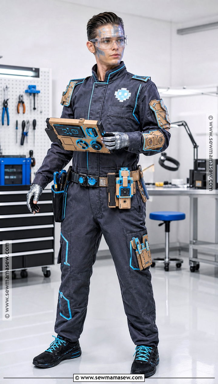 Robot Repair Mechanic Costume With Neon Tools - 30 mechanic costume ideas