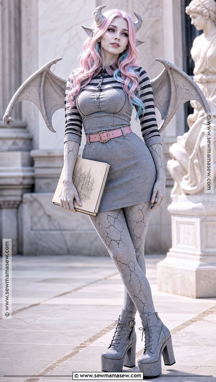 Rochelle Goyle Costume With Stone Print Dress - 35 Monster High Dolls Costume Ideas