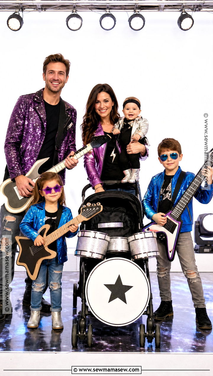 Rock Band Family And Baby Drummer Costume - 40 family costumes with for babies