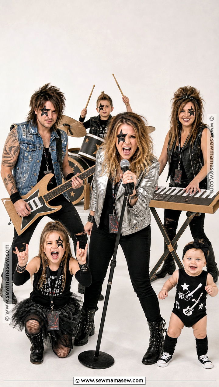 Rock Band Family Costume - 45 family costumes