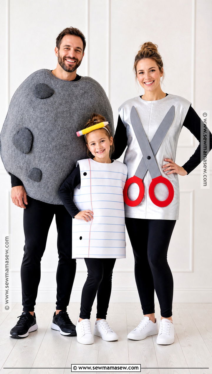 Rock Paper Scissors Costume - 45 family of 3 halloween costumes
