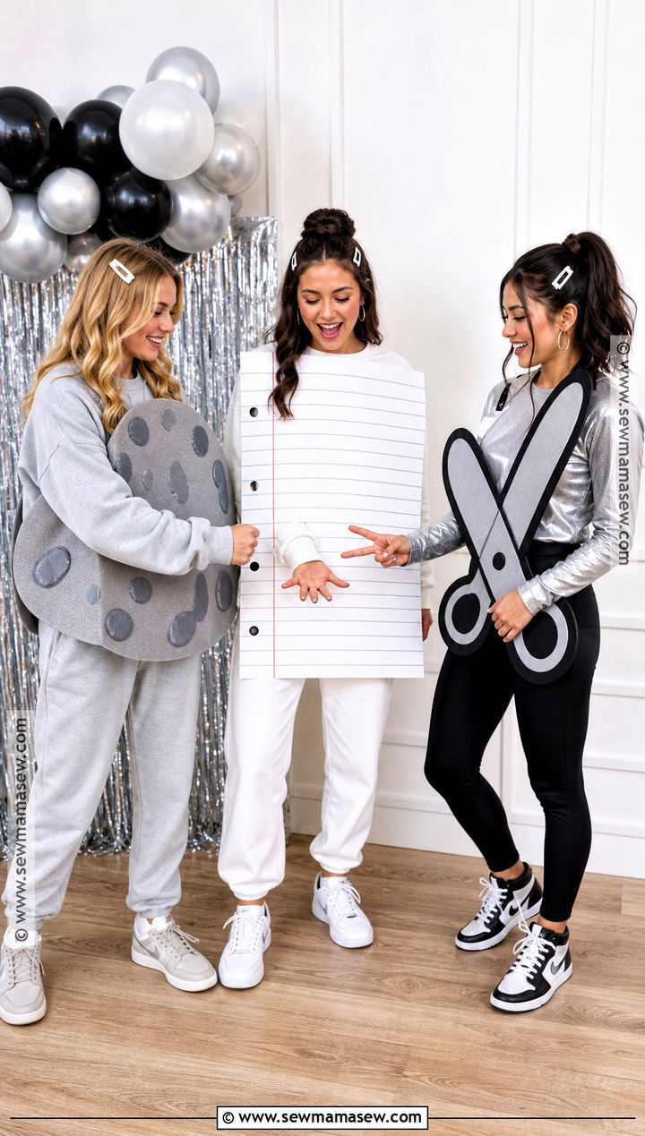 Rock Paper Scissors Costume - 30 3 girls halloween costumes