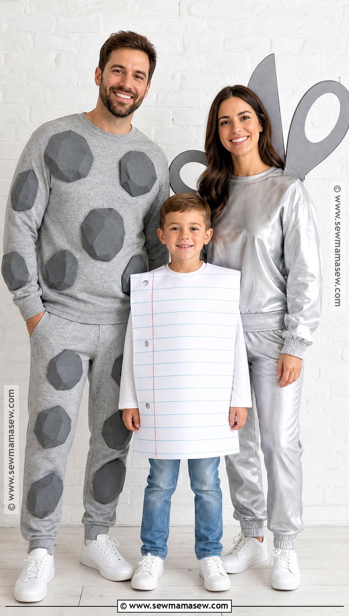 Rock Paper Scissors Family Costume - 35 family halloween costume ideas