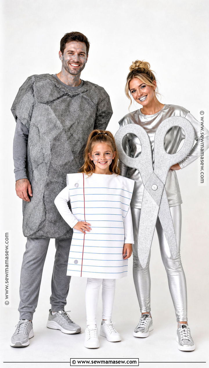 Rock Paper Scissors Family Costume - 35 halloween family costumes for 3