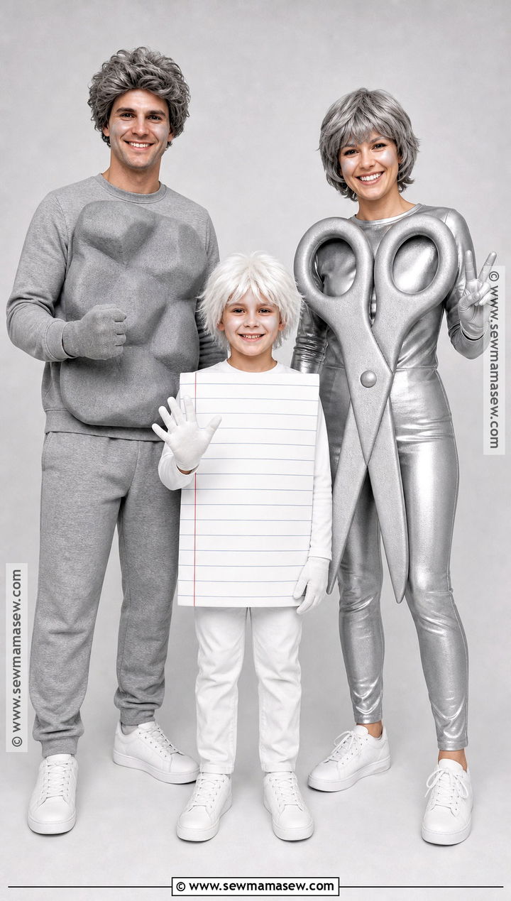 Rock Paper Scissors Family Costume - 50 family halloween costumes