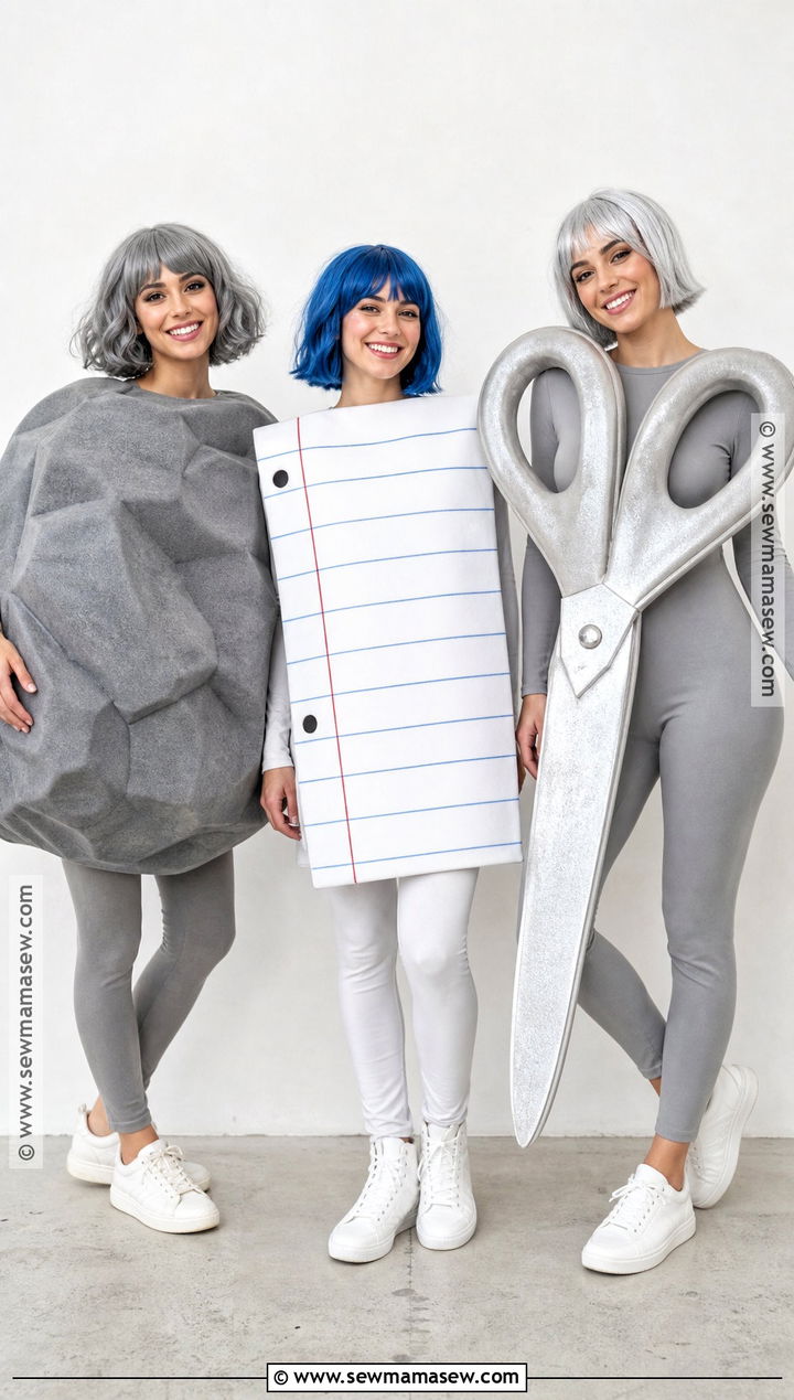 Rock Paper Scissors Group Costume - 35 Funny Group Halloween Costumes