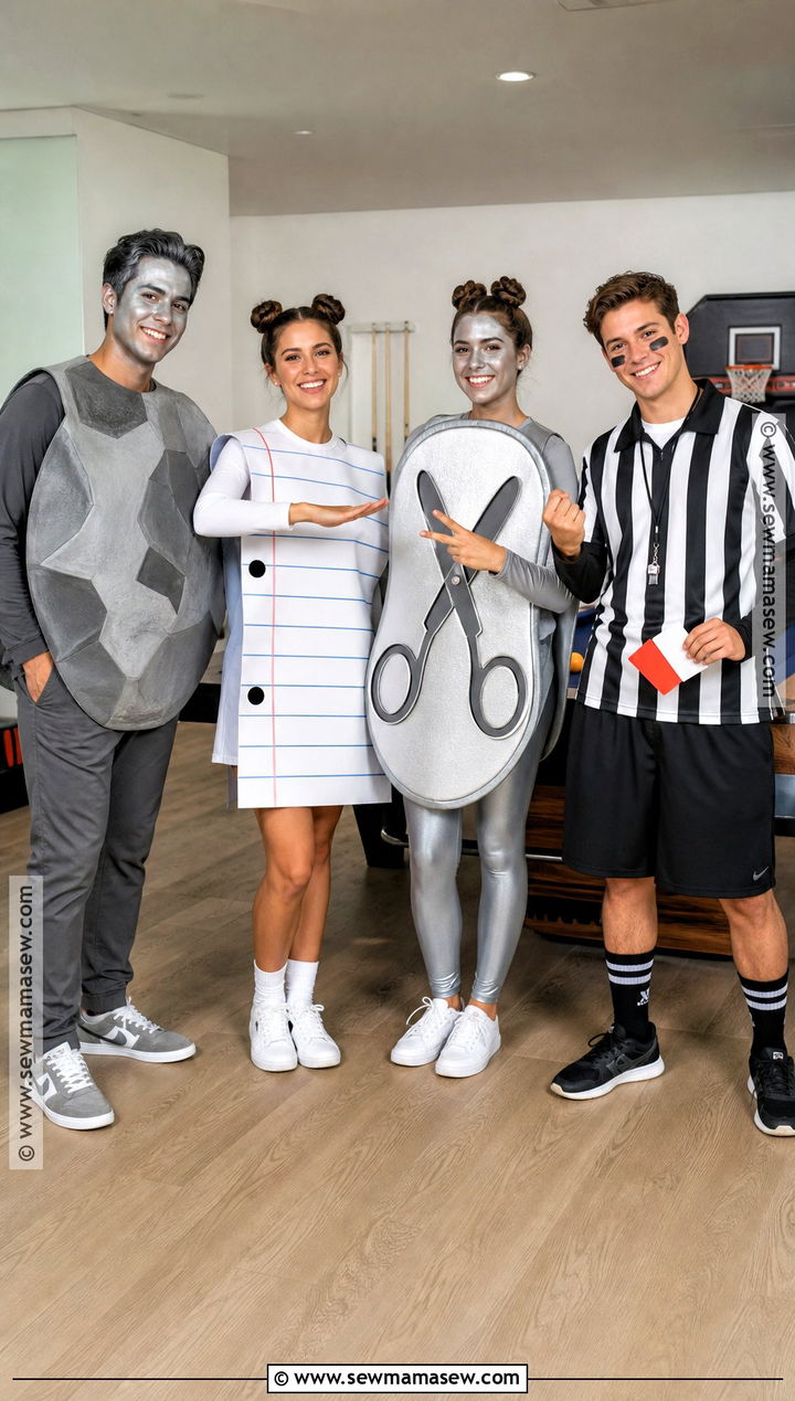 Rock Paper Scissors Referee Costume - 35 Group Halloween Costumes For 4