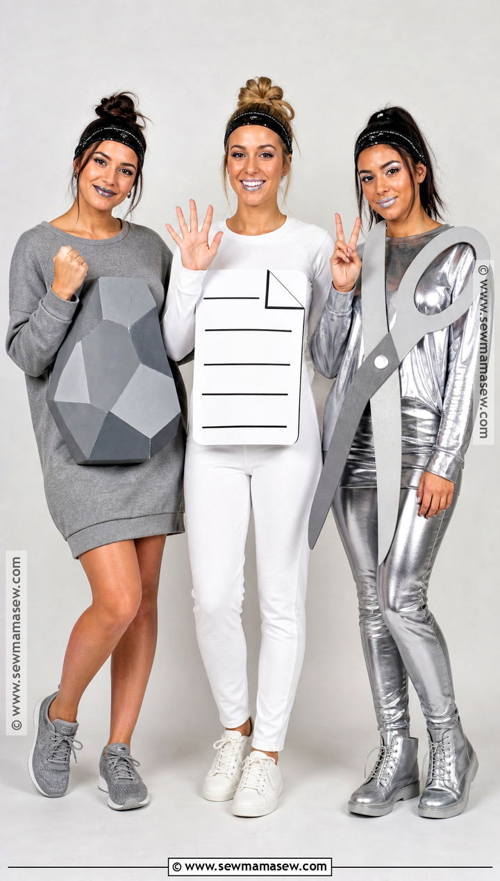 Rock Paper Scissors Trio Costume - 35 Trio Halloween Costumes for Women