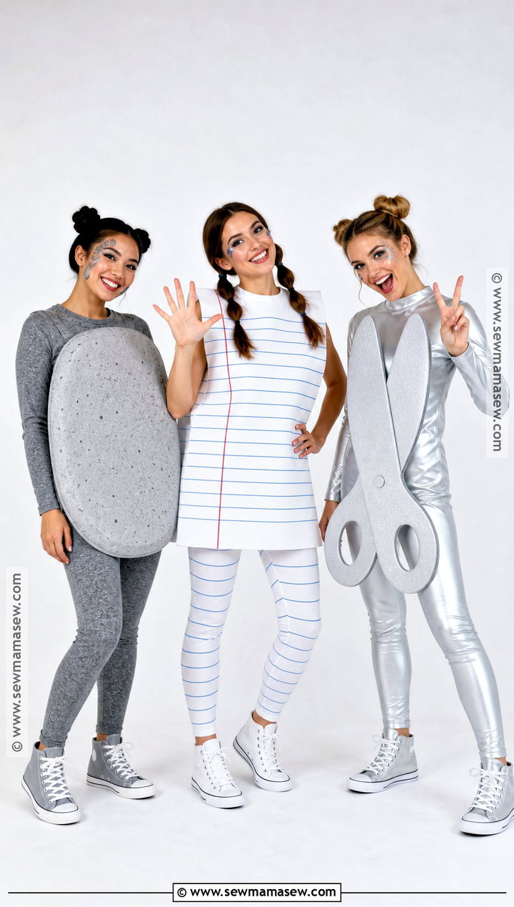 Rock Paper Scissors Trio Costume - 45 iconic trio halloween costumes