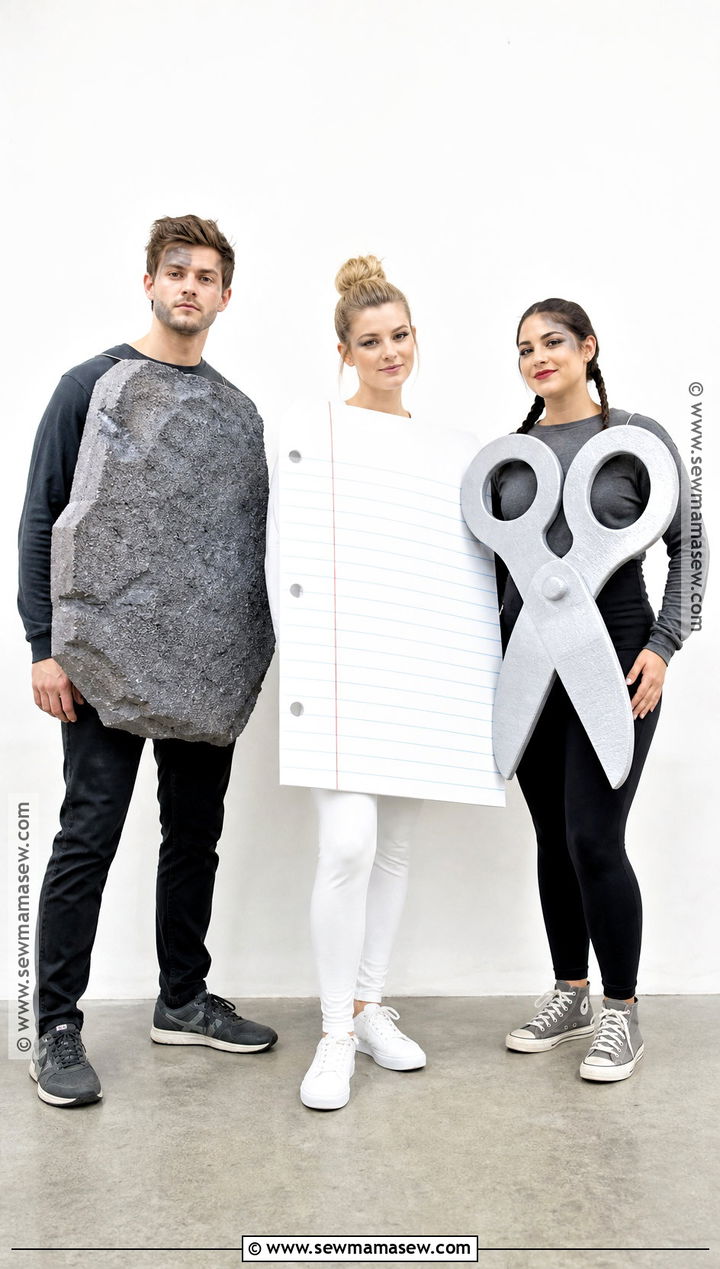 Rock Paper Scissors Trio Costume - 30 Easy Trio Halloween Costumes