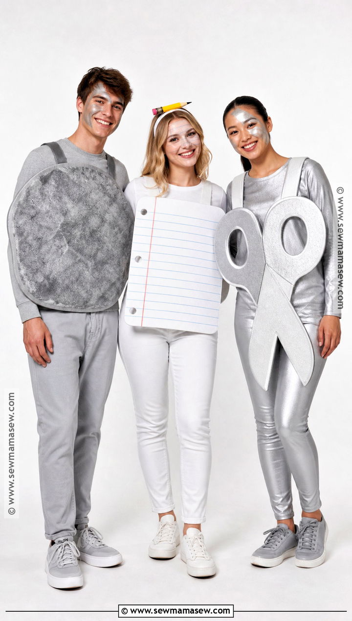 Rock Paper Scissors Trio Costume - 35 costumes for halloween