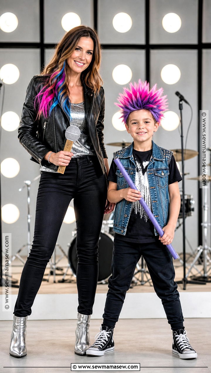 Rock Star And Drummer Costume - 30 mom and son costume ideas