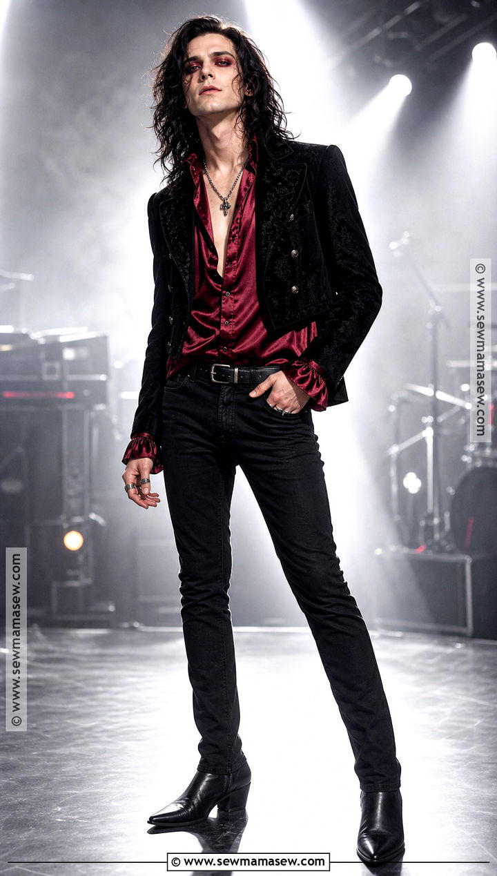 Rock Vampire Outfit With Red Shirt - 30 male vampire outfit ideas