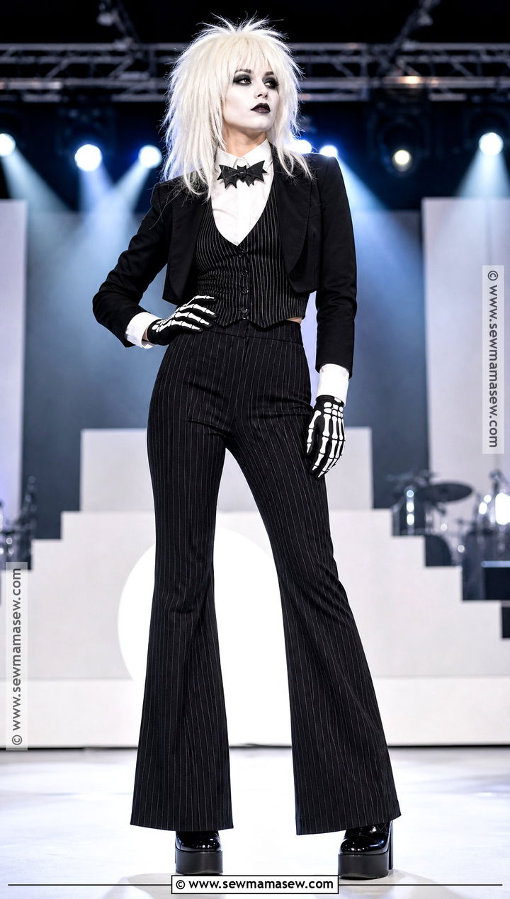 Rocker Jack Skellington Costume With Flared Pants - 30 Jack Skellington Costume Ideas for Women